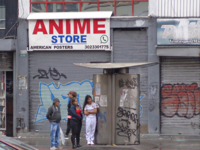 a storefront with a sign above it: anime store